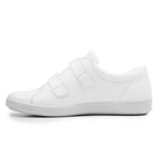 Minfot Aveny Skinn Sneaker Dame Borrelås Hvit