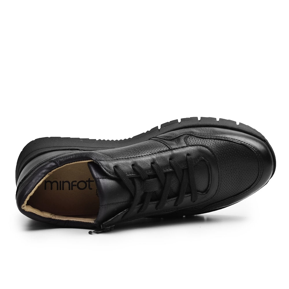 Produktbild 5 - Minfot Max Comfort Sneakers Zip Skinn Svart