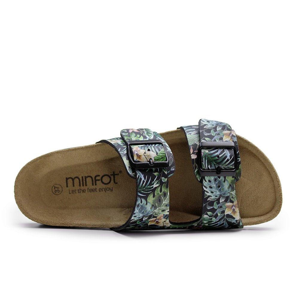 Minfot Softstep Sandaler Dame Biosandal 2-remmer Tropical Glow Svart