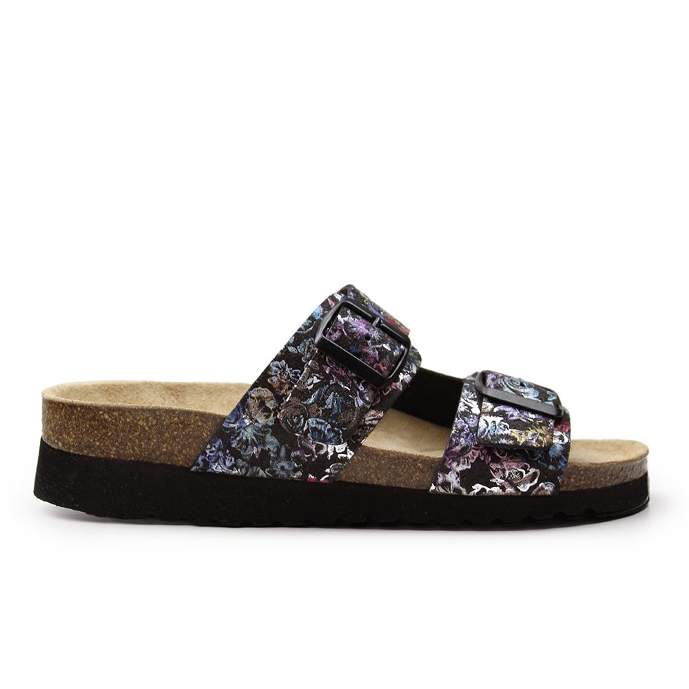 Minfot Sandaler Myk Bio Tropical Flowers Svart