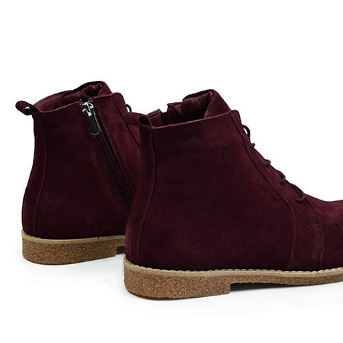 Charlotte of Sweden Semsket Boots Amur Burgundy
