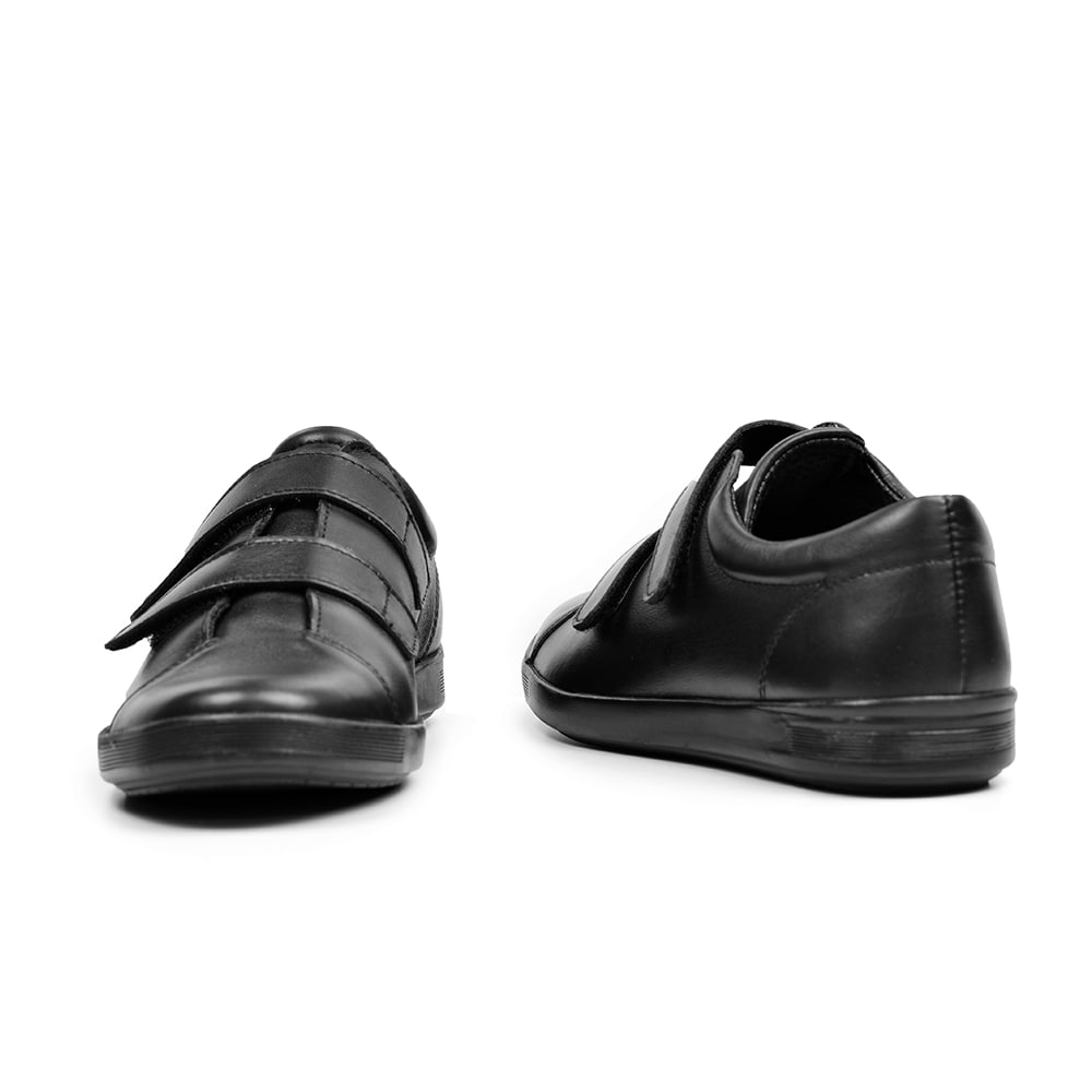 Minfot Aveny Skinn Sneaker med Borrelås Svart