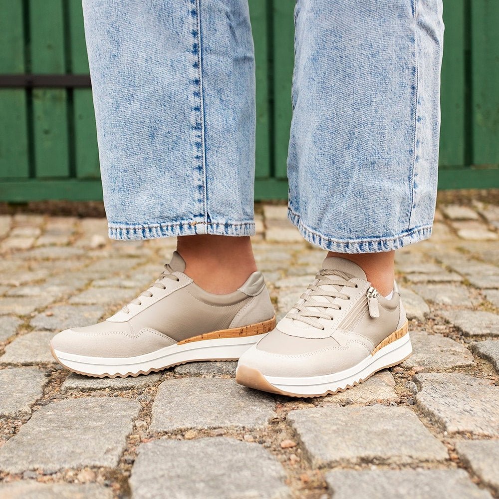 Produktbild 13 - Minfot Alley Sneaker Stretch med glidelås, beige.