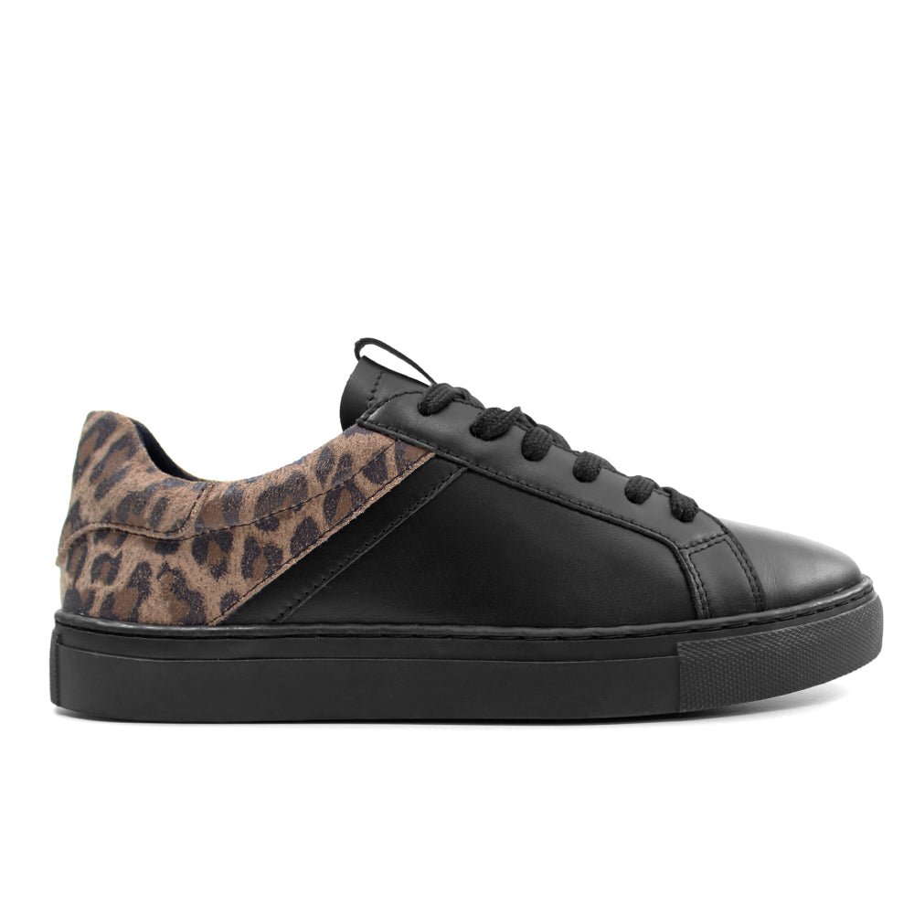 Produktbild 3 - Minfot Comfort Sneakers Skinn Leopard Svart