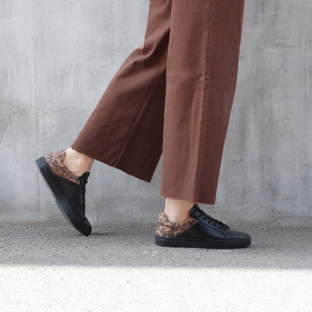 Produktbild 2 - Minfot Comfort Sneakers Skinn Leopard Svart