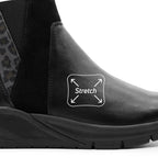 Minfot Zon Chelsea boots med zip Stretch Skinn Svart Leopard