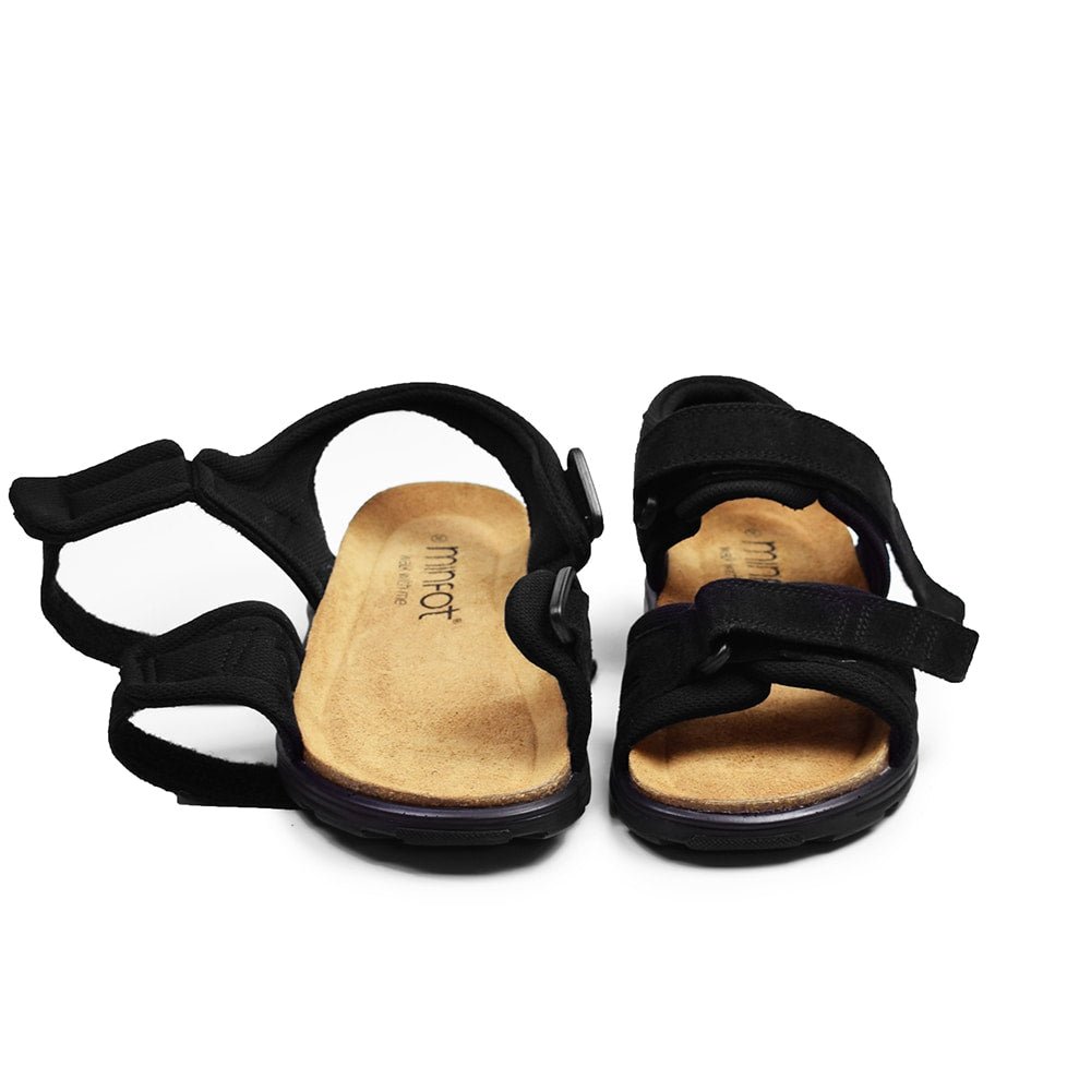 Minfot Sandaler Flex Svart Semsket skinn