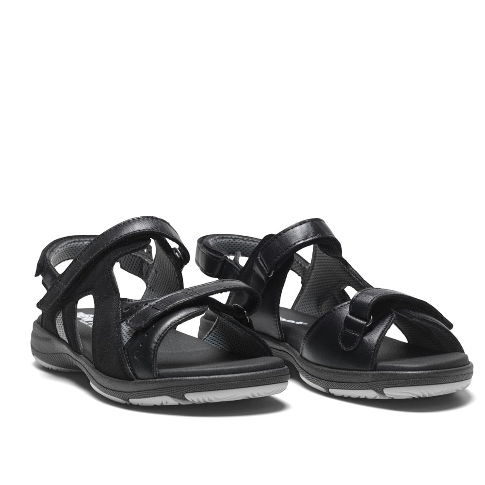 Produktbild 4 - New Feet Mille Extra Breda Sandaler Kardborre Dam Svart