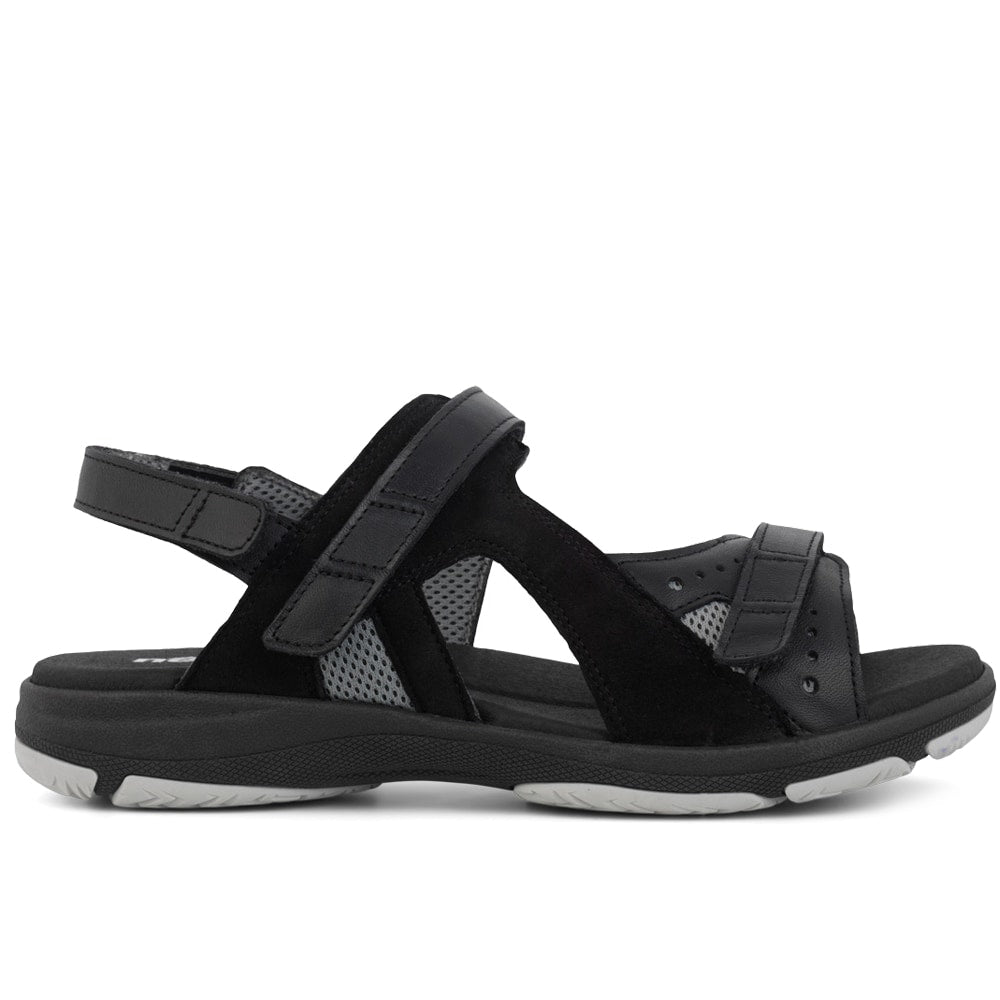 New Feet Mille Extra Breda Sandaler Kardborre Dam Svart
