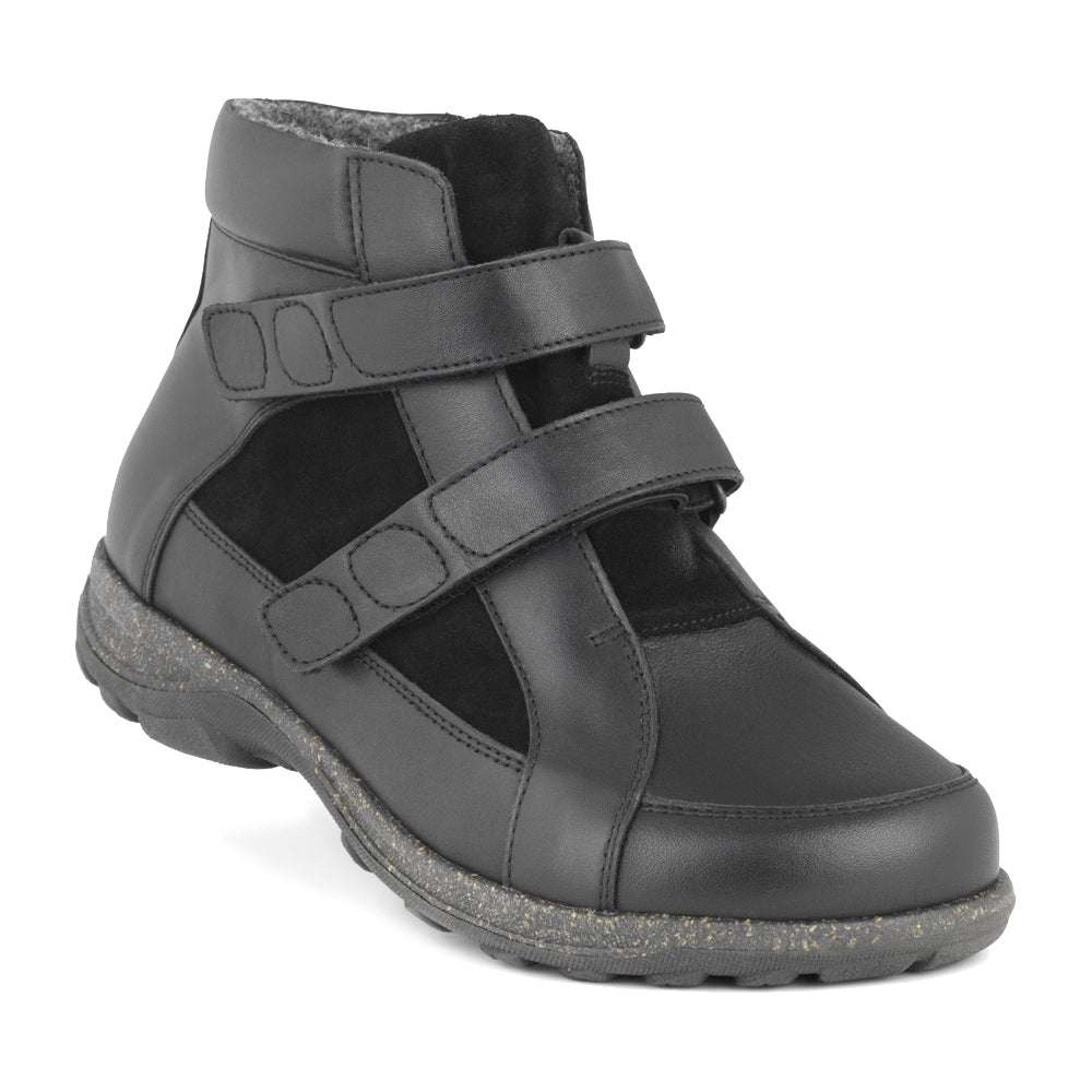 Produktbild 3 - New Feet Yvette Extra Breda Skor Dam Orthostretch Kardborre Svart