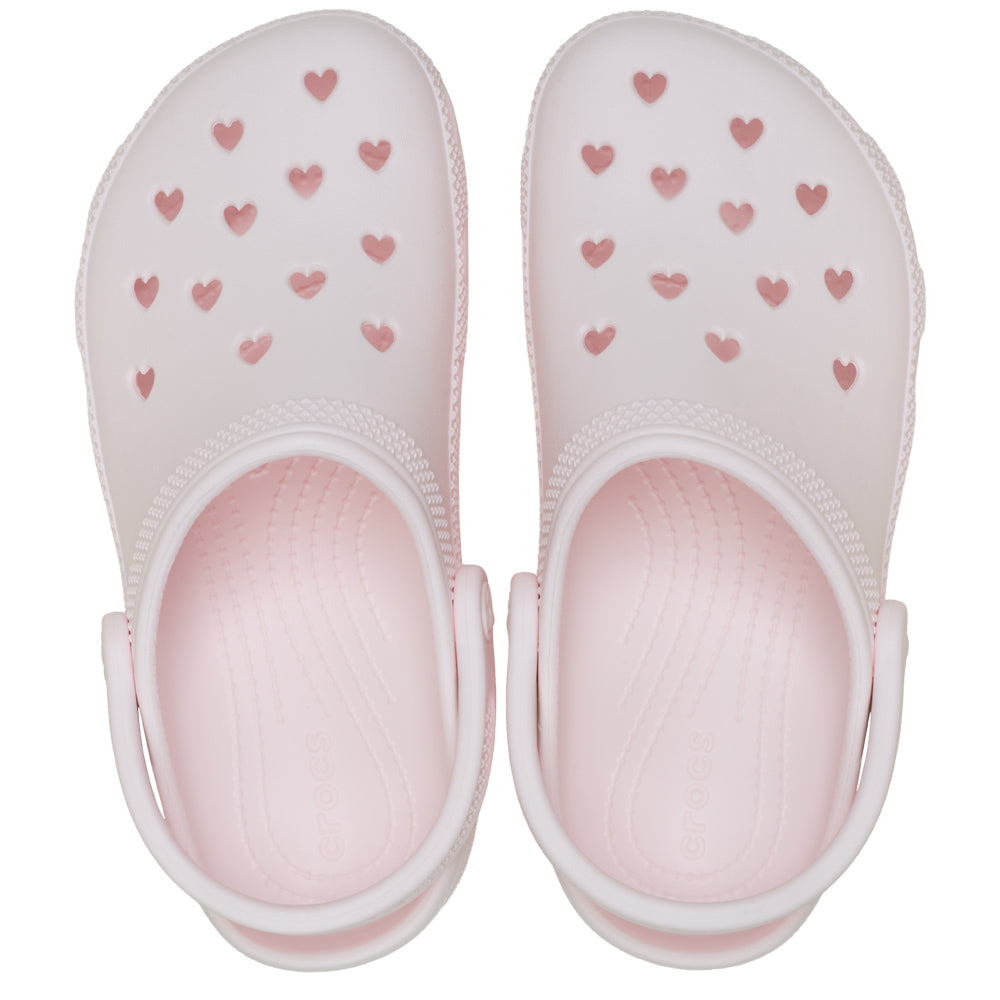 Crocs Classic Clog Hearts Cut Out Bubble Ice