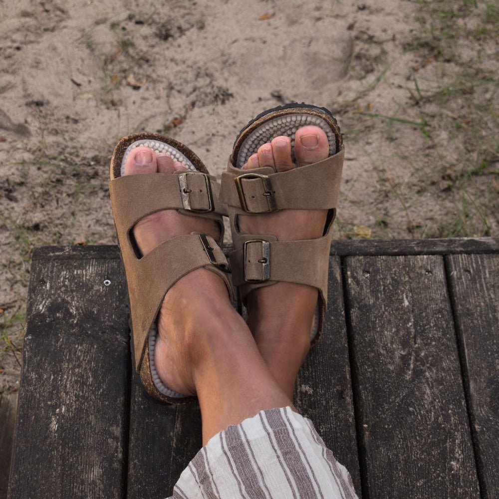 Minfot Massasje Sandaler Bio Semsket skinn Tan