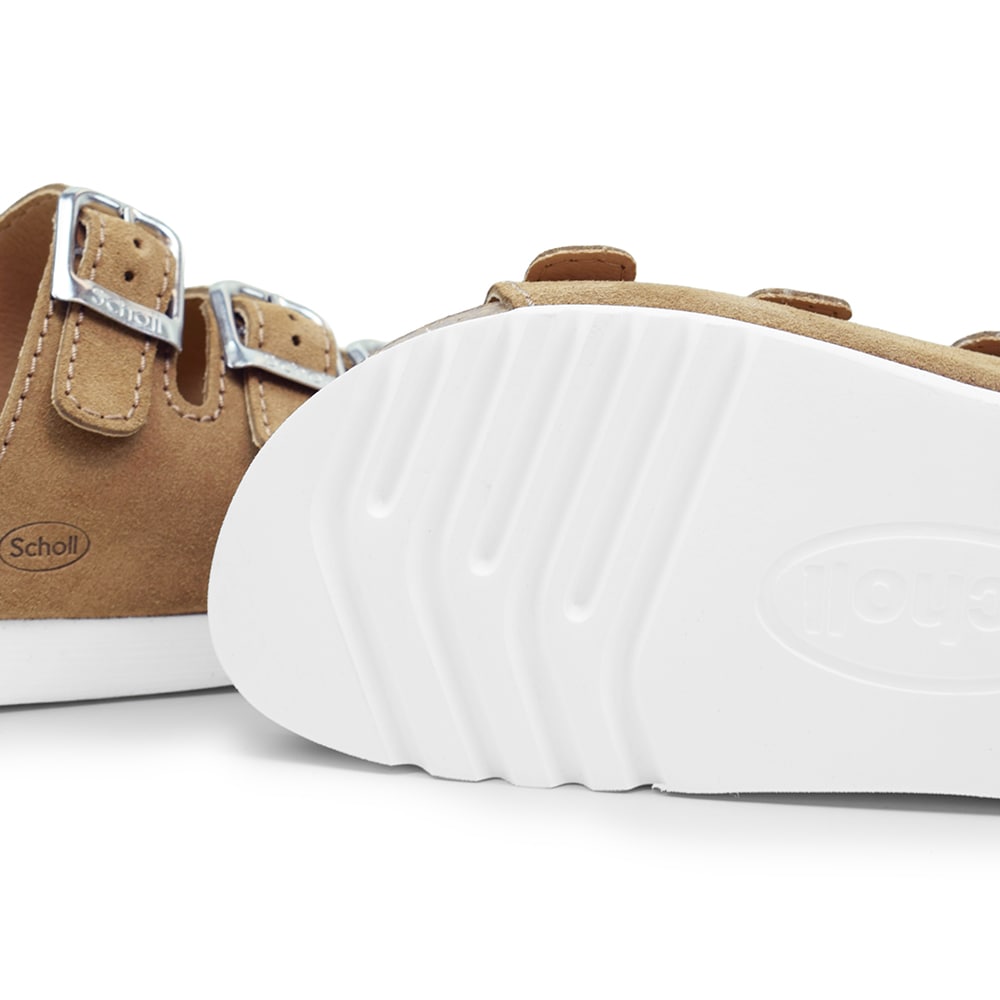 Scholl Sandal Dame Semsket skinn Lysebrun