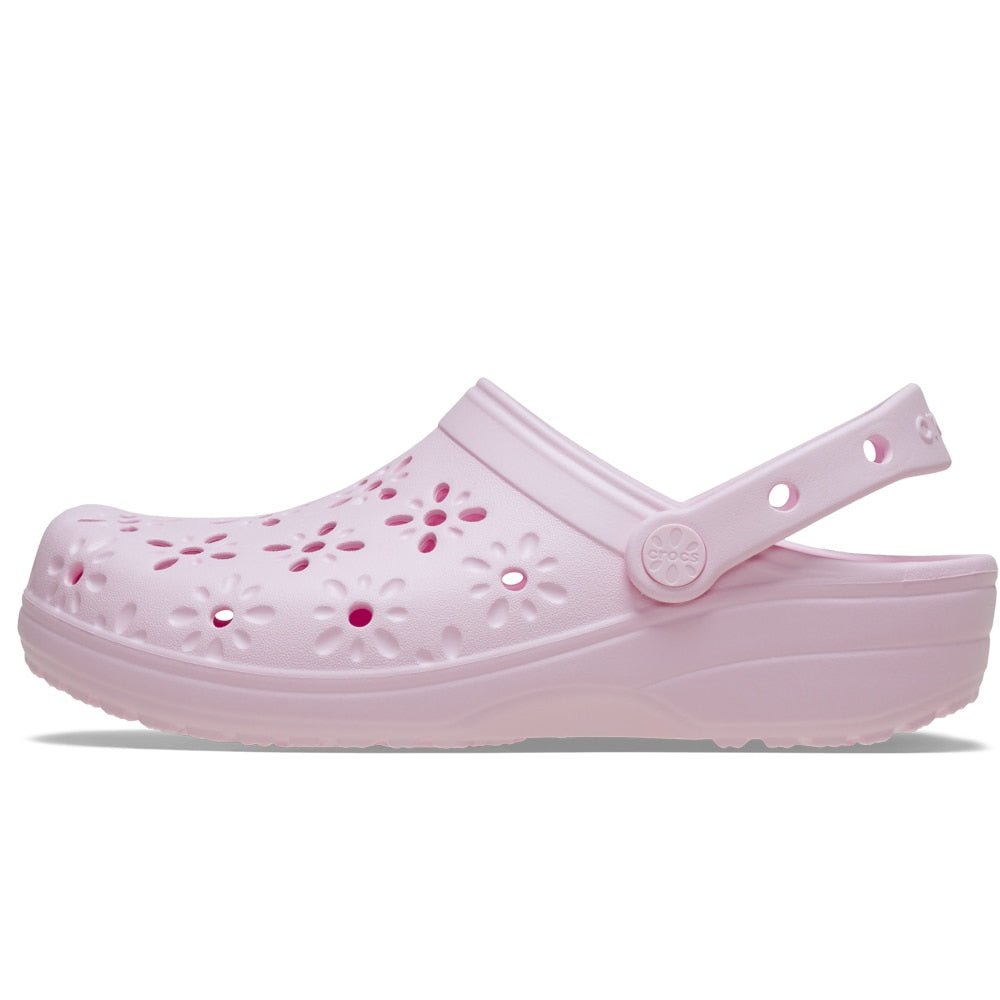 Crocs Classic Clog Floral Cut Out Pink Milk