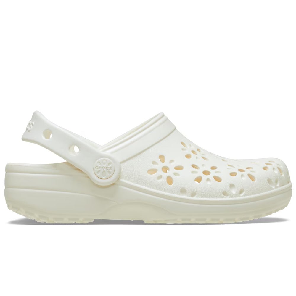 Crocs Classic Clog Floral Cut Out Chalk