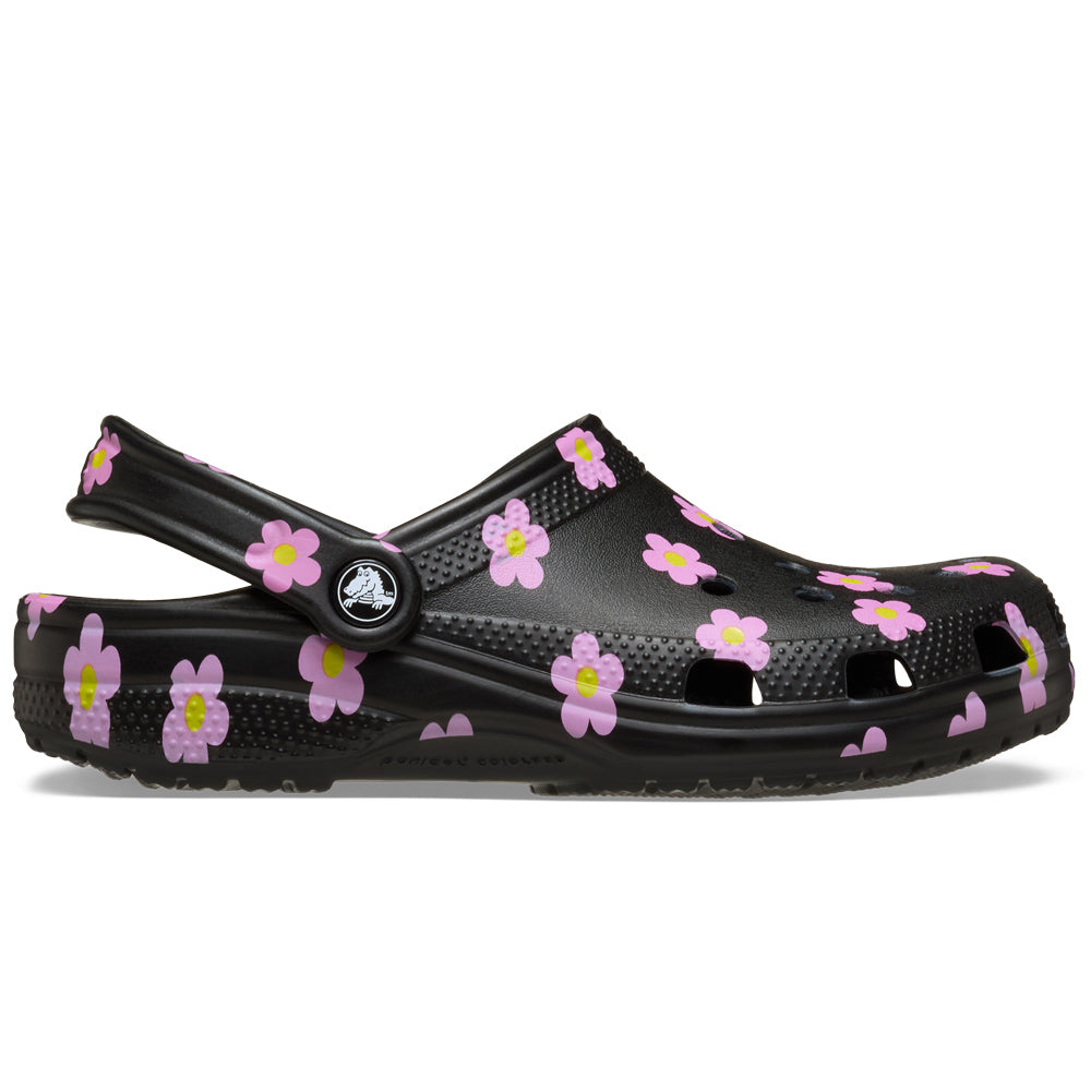 Crocs Classic Flower Clog Unisex Black