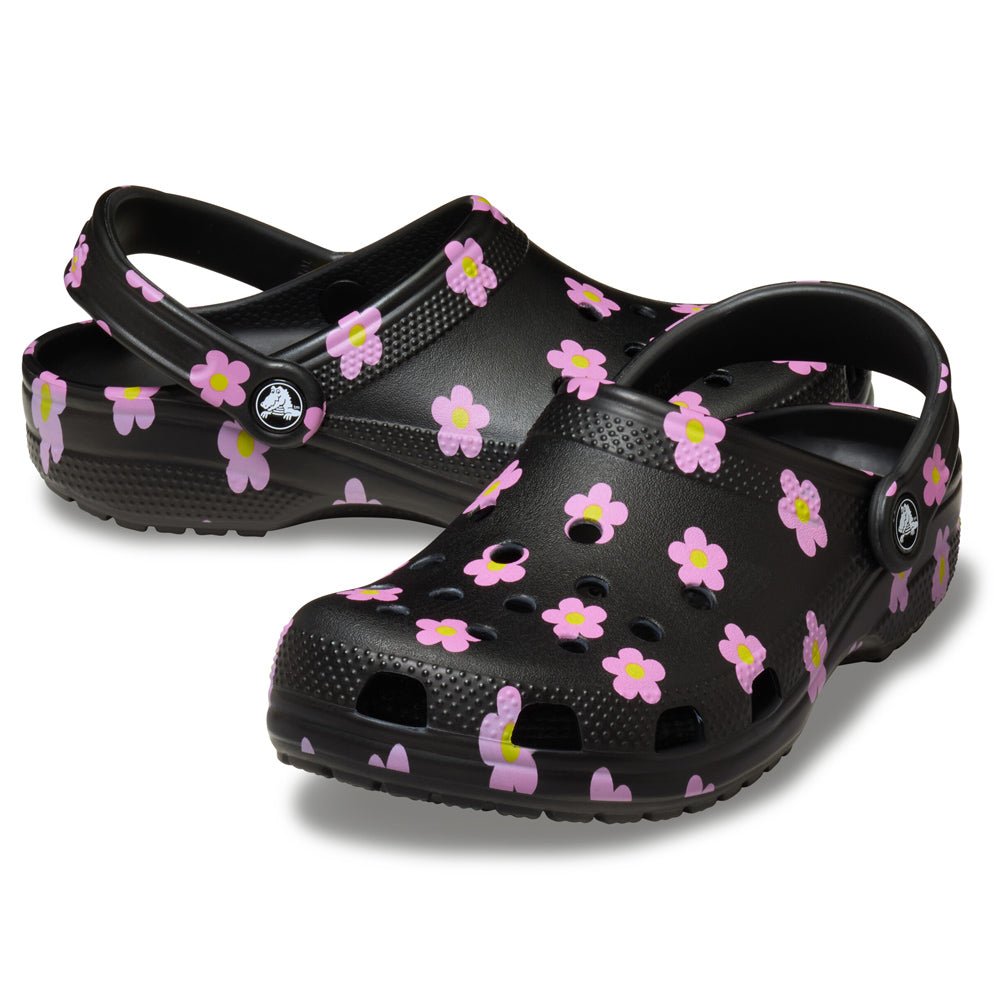 Crocs Classic Flower Clog Unisex Black