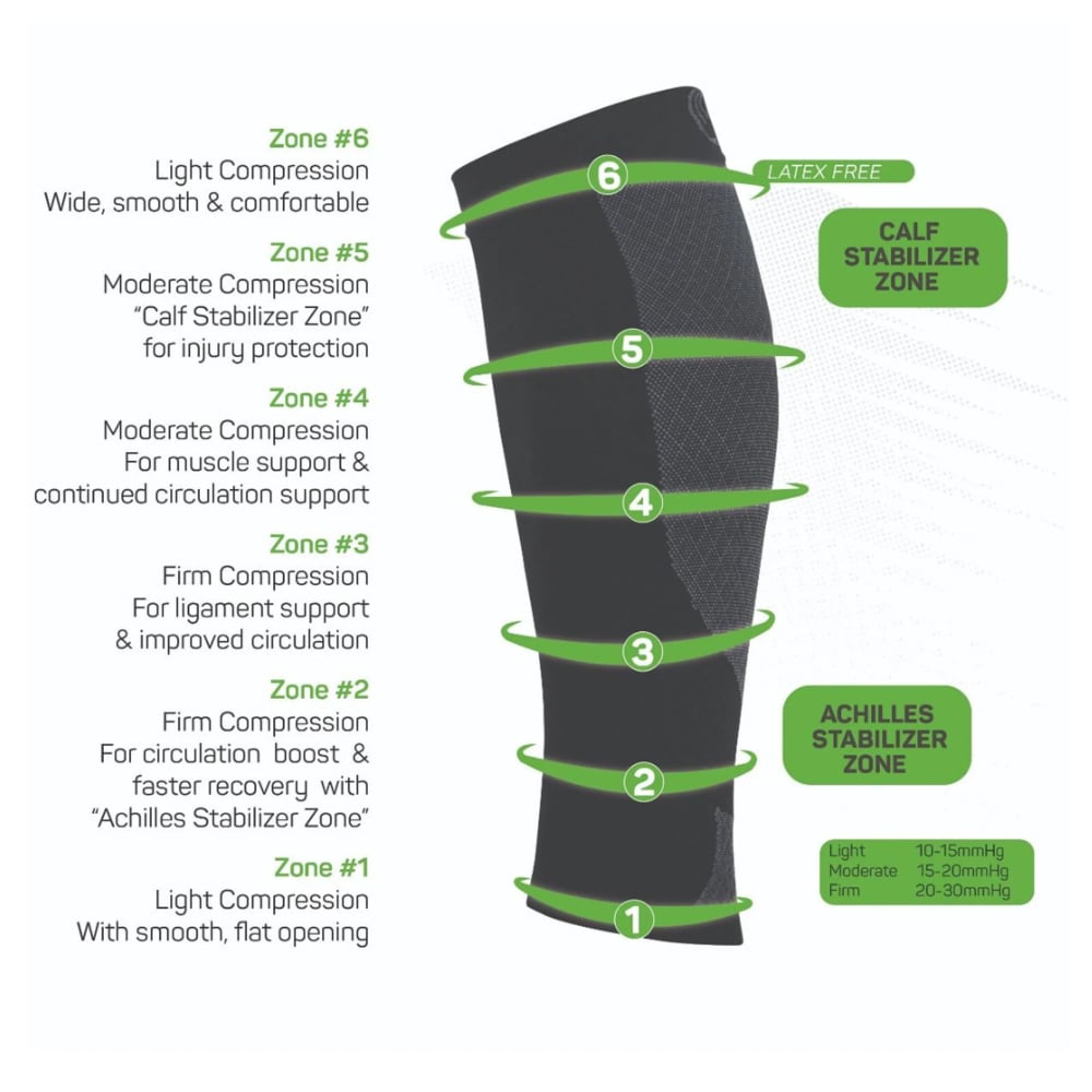 OS1st CS6 Calf Sleeves Vadstrømper Svart