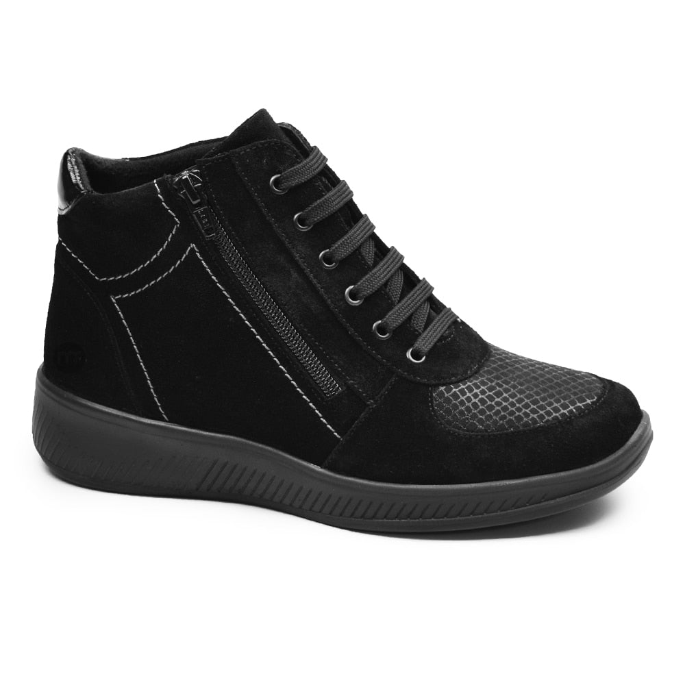 Minfot Helga Støvel med Glidelås Stretch TEX-membran Svart