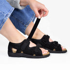 Minfot Sandaler Justi Svart Semsket skinn