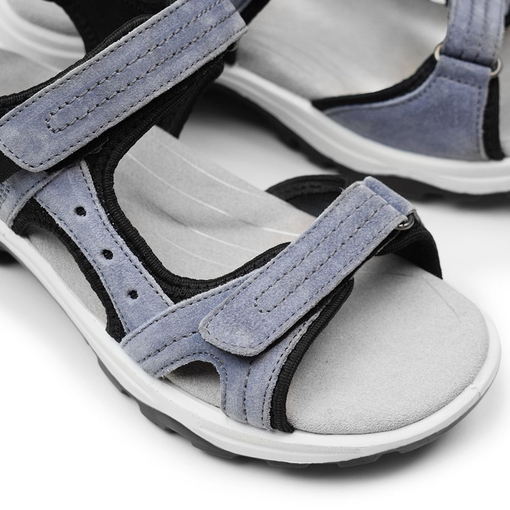 Minfot Sandaler Sandhamn Dame Semsket skinn Dueblå