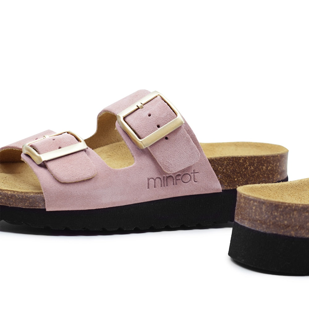 Minfot Sandaler Myk Bio Moa Semsket skinn Rosa