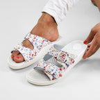 Minfot Massasje Sandaler Blomstret Hvit