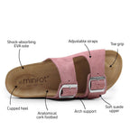 Minfot Moa Sandaler Dame Bio Semsket Skinn Antikk Rosa