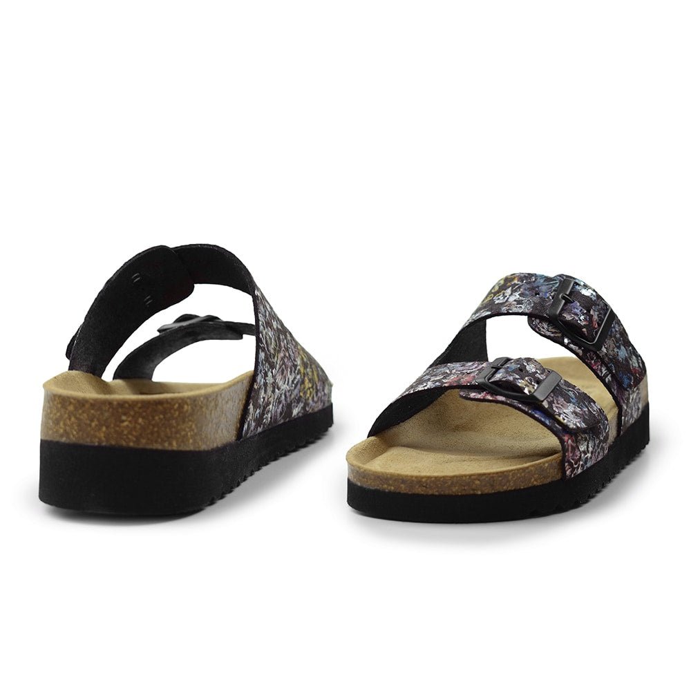 Minfot Sandaler Myk Bio Tropical Flowers Svart