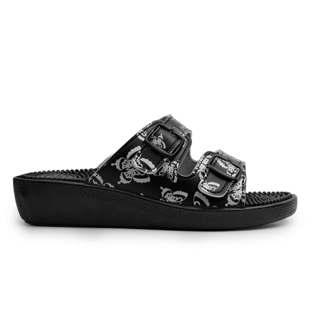 Minfot Massasje Sandaler Fjäril Svart
