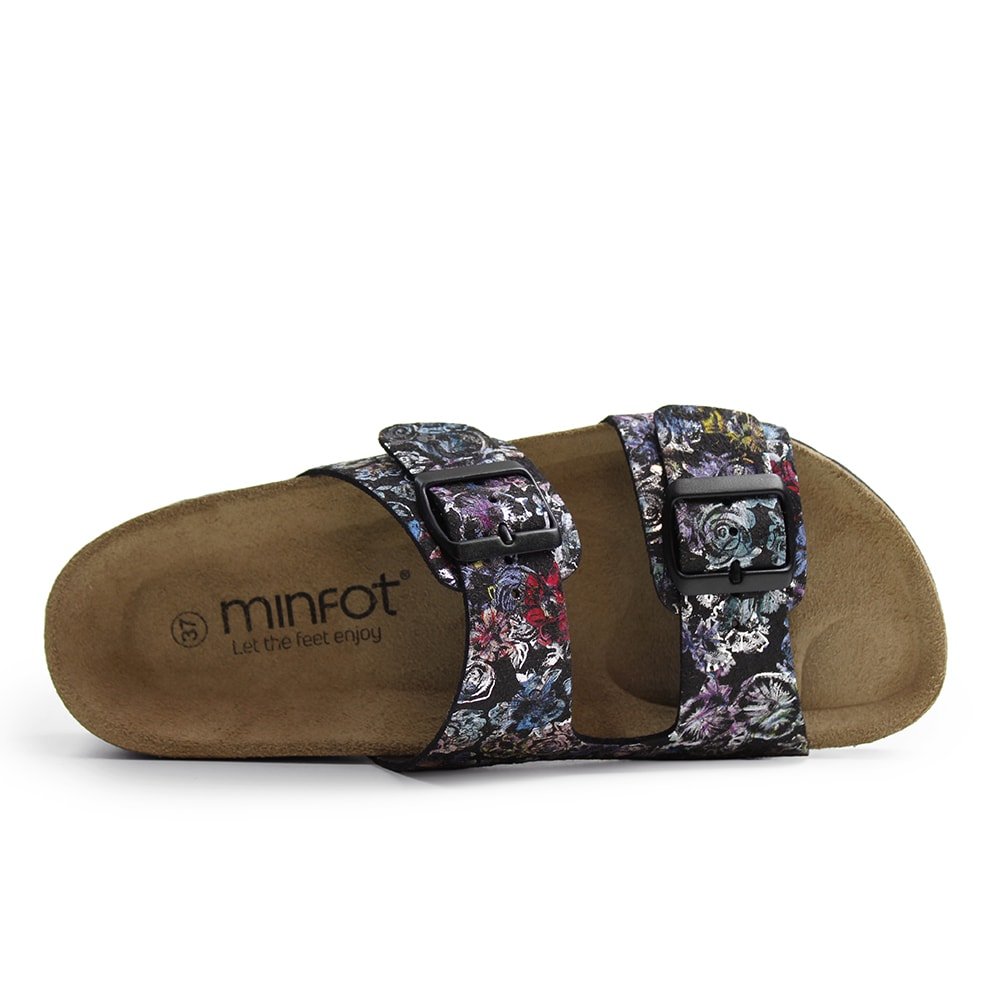 Minfot Sandaler Myk Bio Tropical Flowers Svart