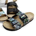 Minfot Softstep Sandaler Dame Biosandal 2-remmer Tropical Glow Svart