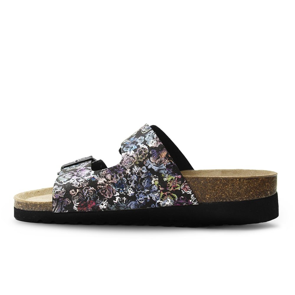 Minfot Sandaler Myk Bio Tropical Flowers Svart