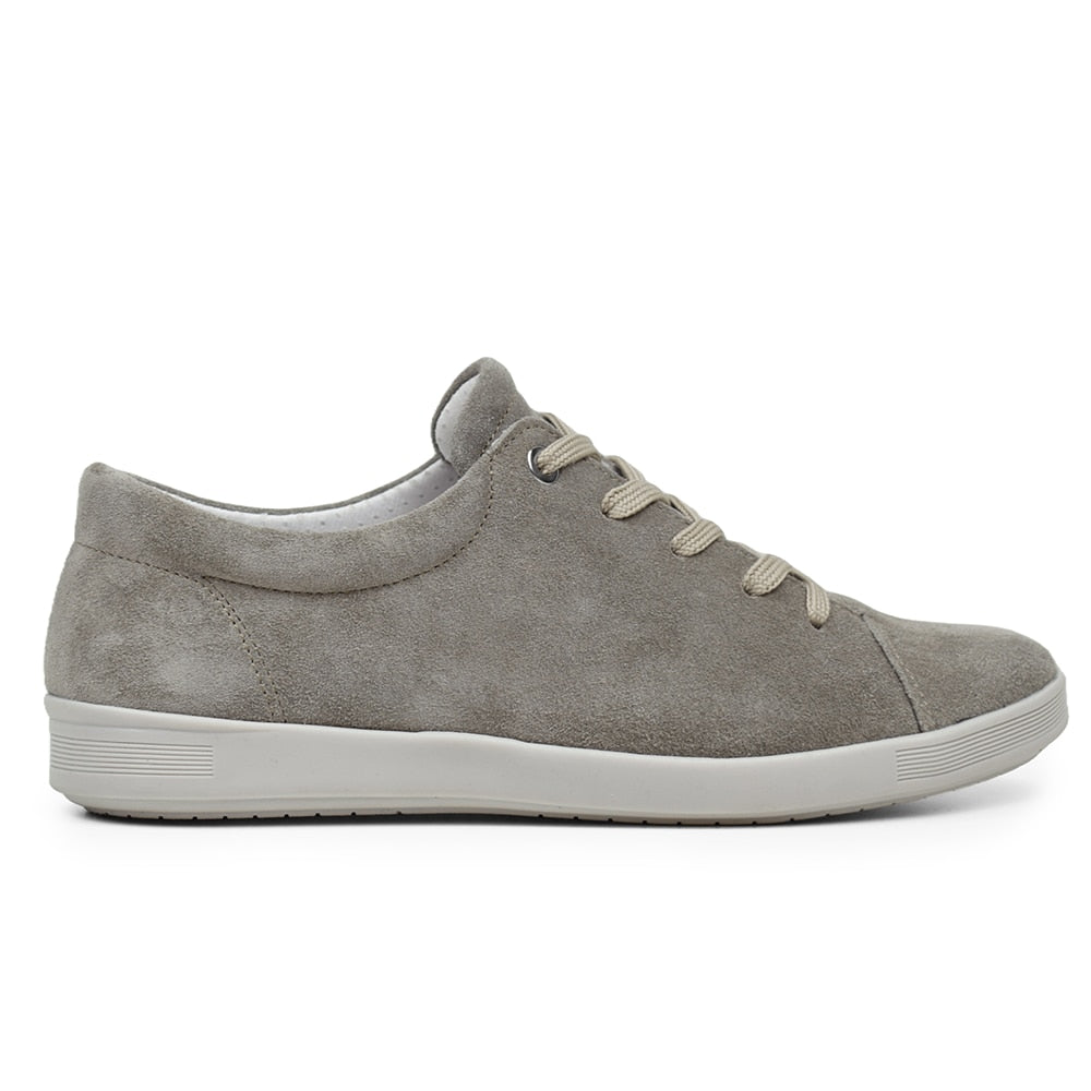 Minfot Aveny Sneaker Dame Semsket skinn Khaki