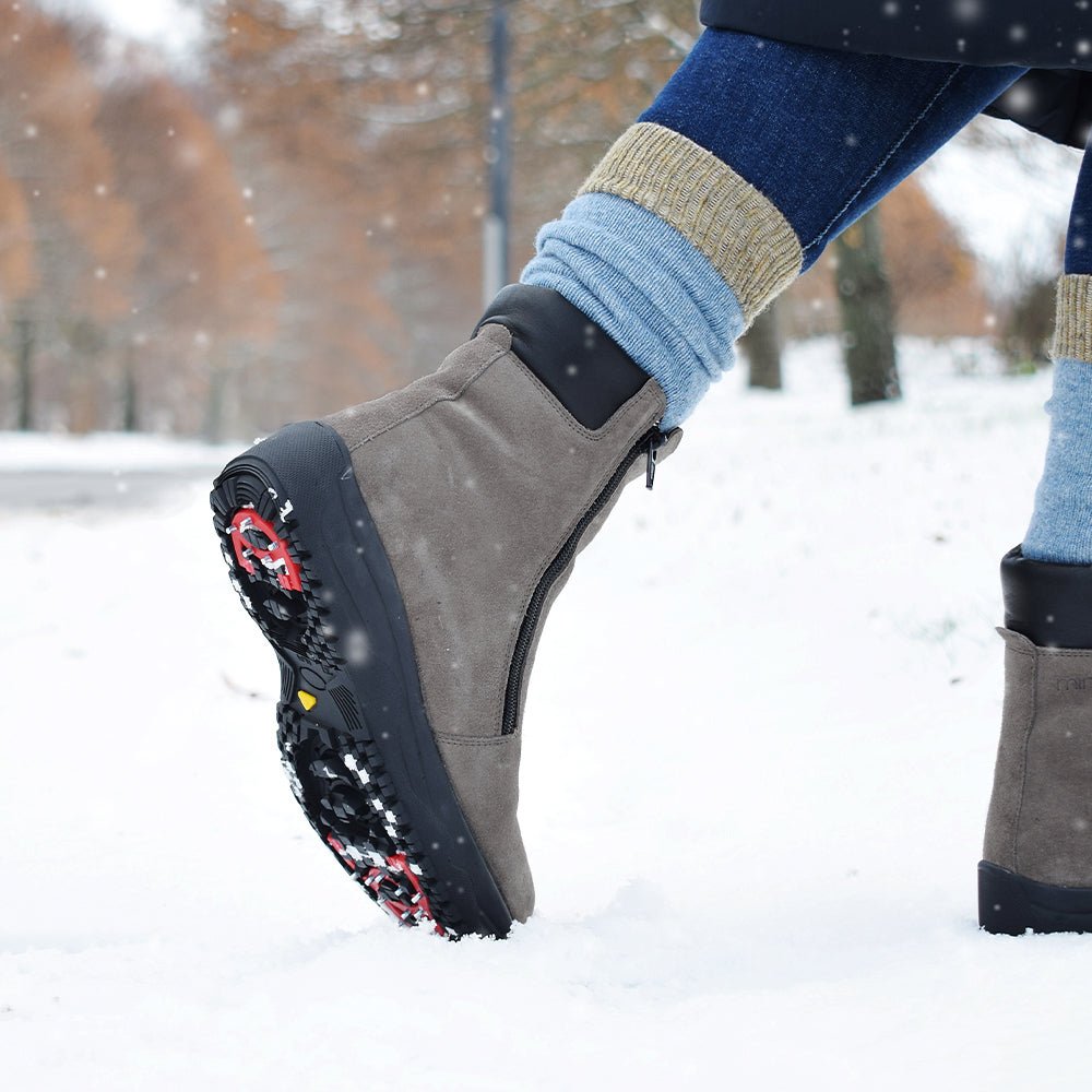 Minfot Piggsko Boden Semsket skinn Ull Taupe