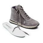 Minfot Luna Høy Sneaker Dame Semsket skinn Taupe