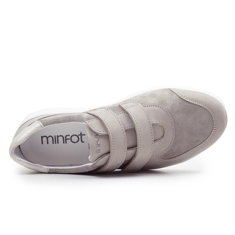 Minfot Way Sneaker Bred Stretch med Borrelåsband Beige