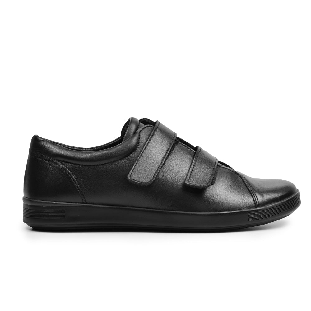 Produktbild 3 - Minfot Aveny Skinn Sneaker med Kardborreband Svart