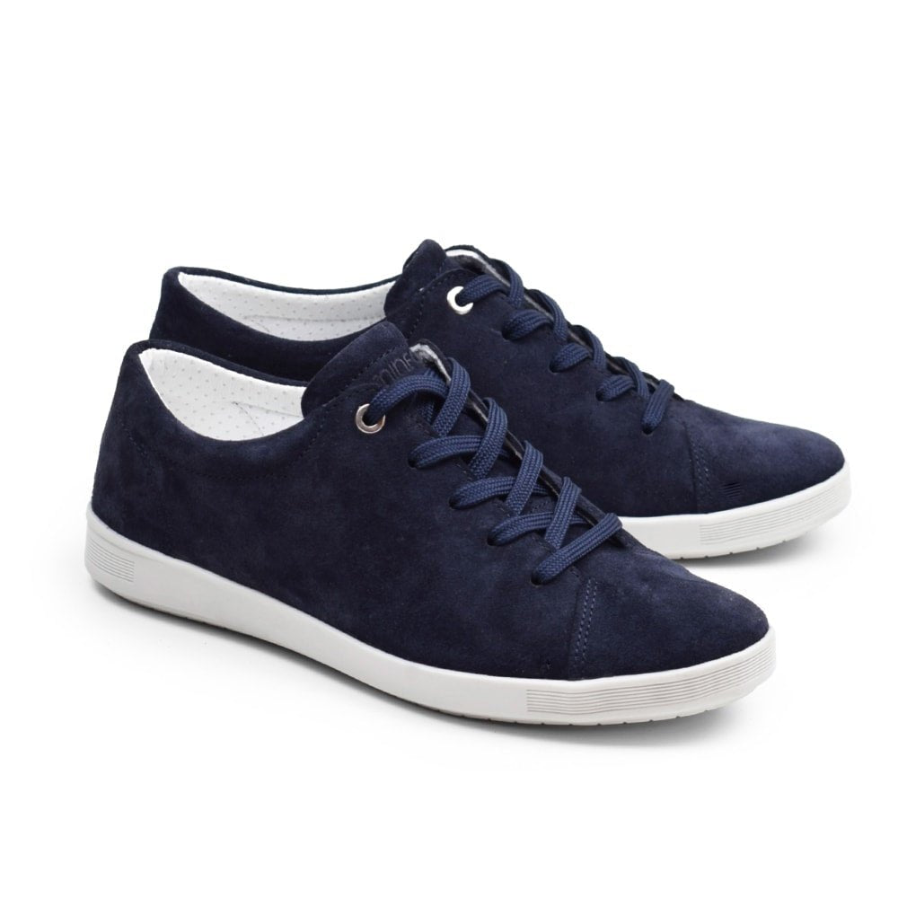 Minfot Aveny Sneaker Dame Semsket skinn Navy