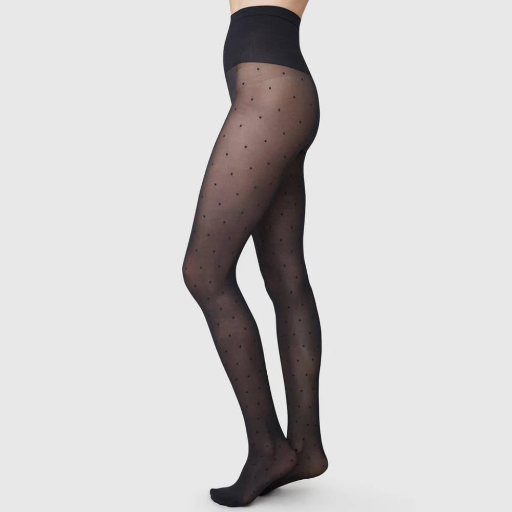 Swedish Stockings Strømpebukser Doris Dots Prikker 40 DEN Svart
