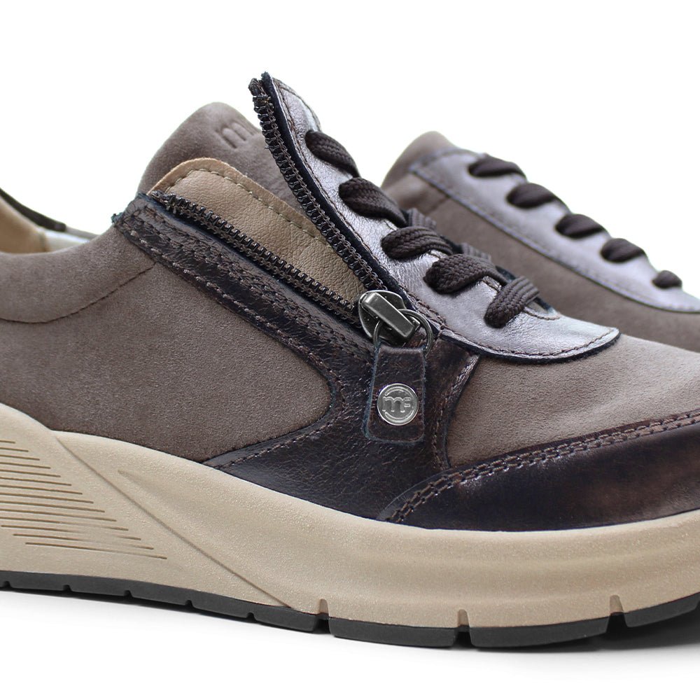 Minfot Vei Sneaker Stretch Nubuck Taupe Oxid