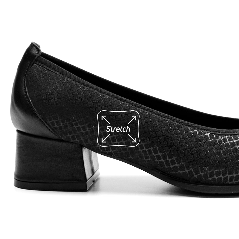 Produktbild 4 - Minfot Irma Damesko med hæl Stretch Svart