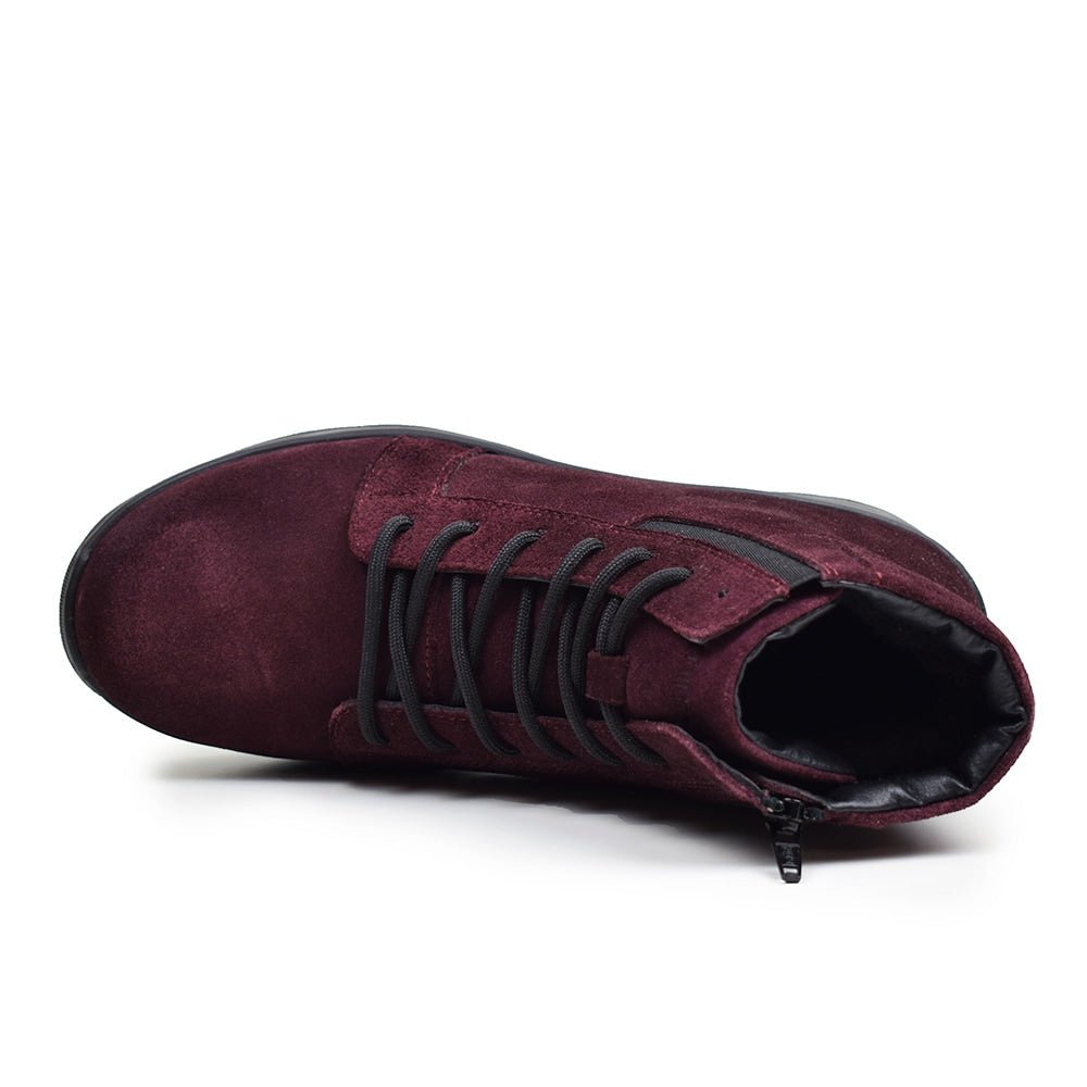 Minfot Piggsko Lima Semsket skinn Ull Bordeaux