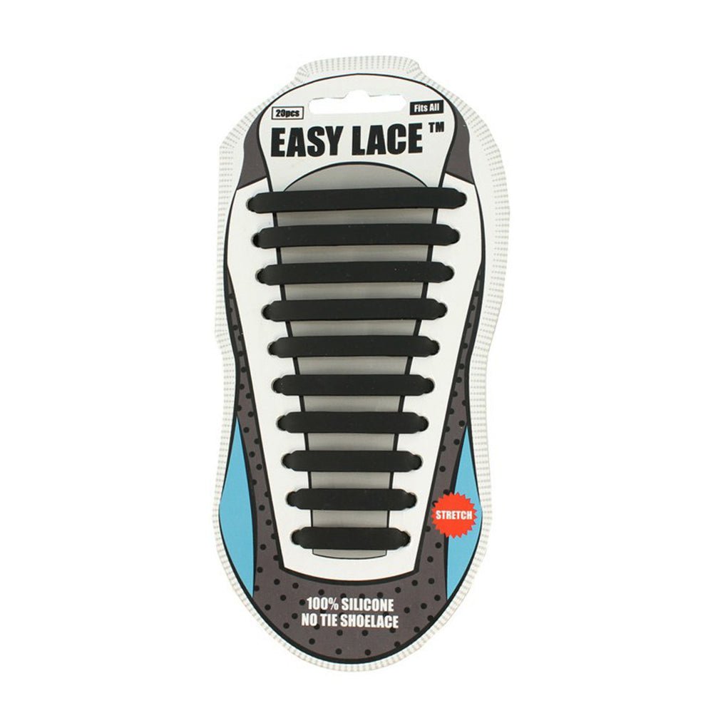 Easy Lace Elastiska Skolisser Svart