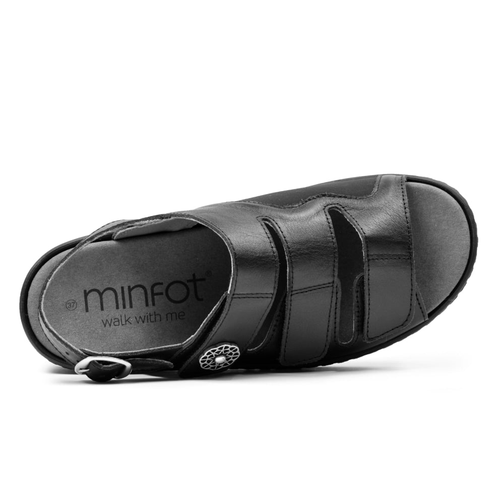 Minfot Sandaler Hallux Valgus Dahlia Hælrem Svart