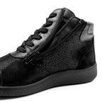 Minfot Way Høy Sneaker Bred Stretch Svart