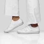 Minfot Aveny Skinn Sneaker Dame Borrelås Hvit