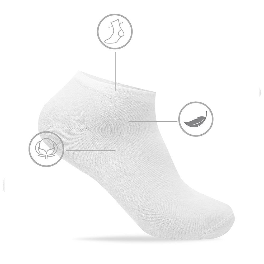Produktbild 2 - Minfot Bomullssokker Sneaker Sensitive Hvit 5-pakning