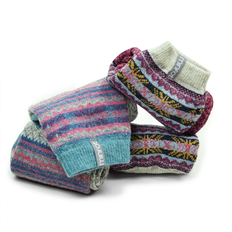 Minfot Ullsokker Mys Multi 2-pack