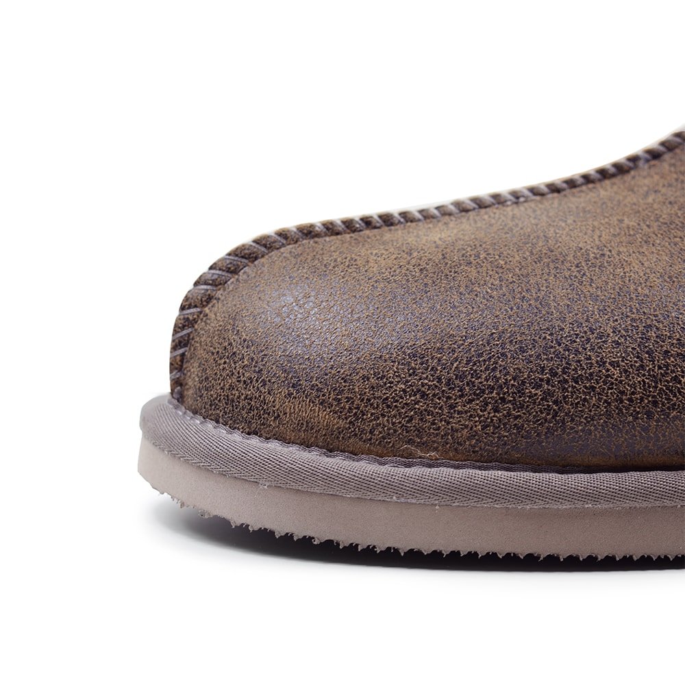 Minfot Saueskinntøfler Slip-on Orust med såle Waxed Stone